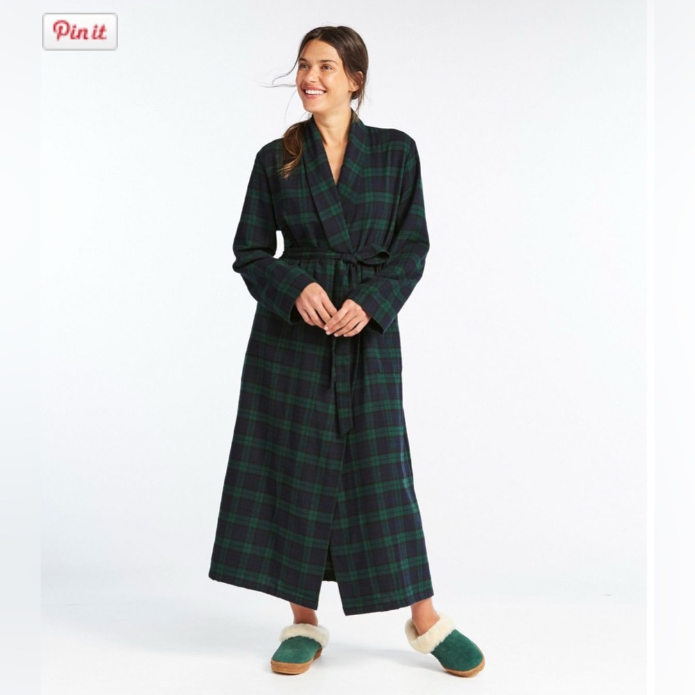 L.L.Bean Women's Scotch Plaid Flannel Robe size: Small